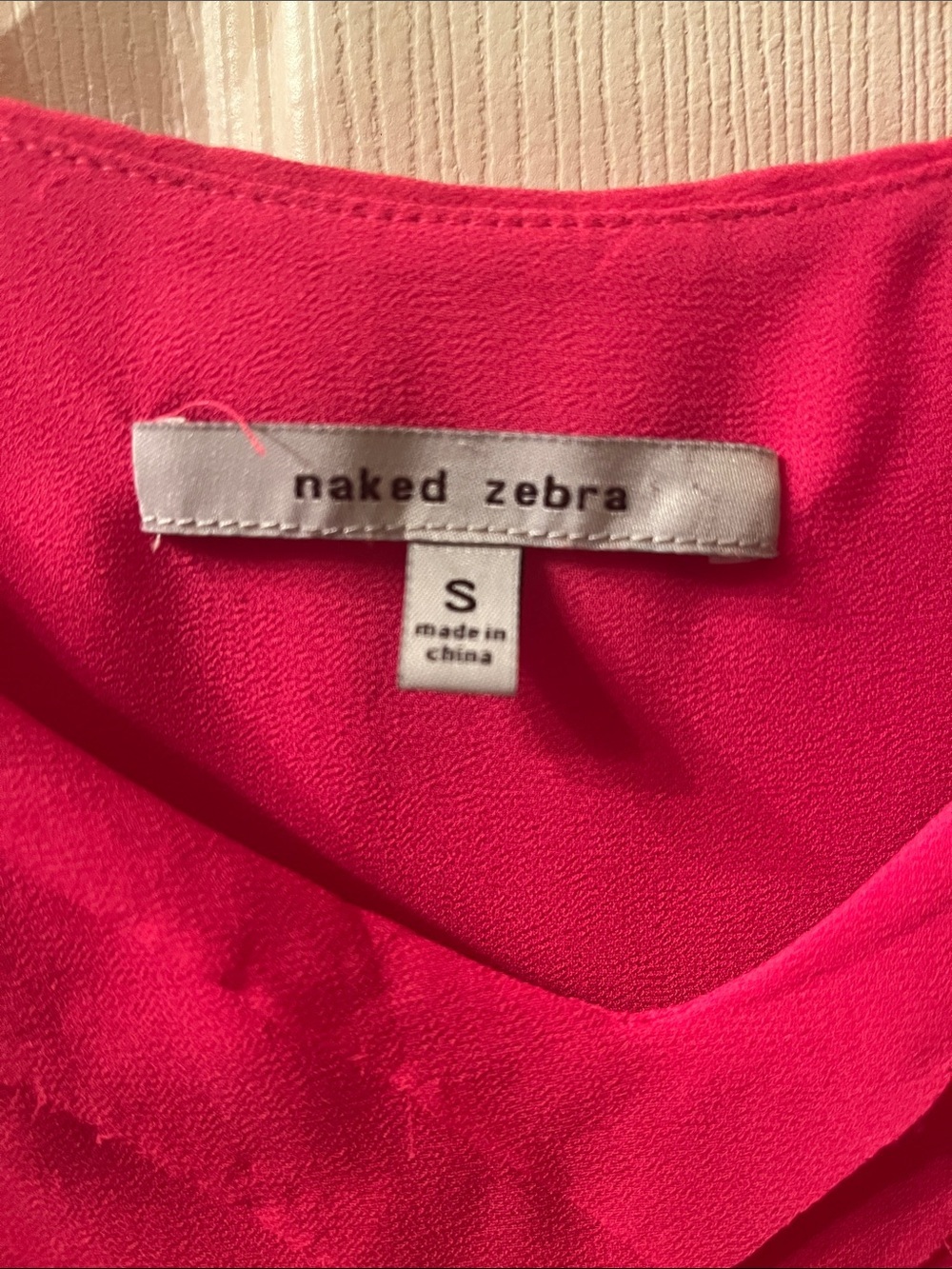 Naked Zebra Hot Pink Pleated V-Neck Cami - Picture 6 of 6